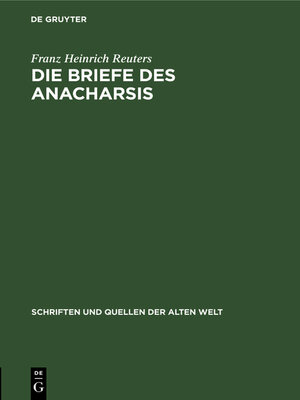 cover image of Die Briefe des Anacharsis